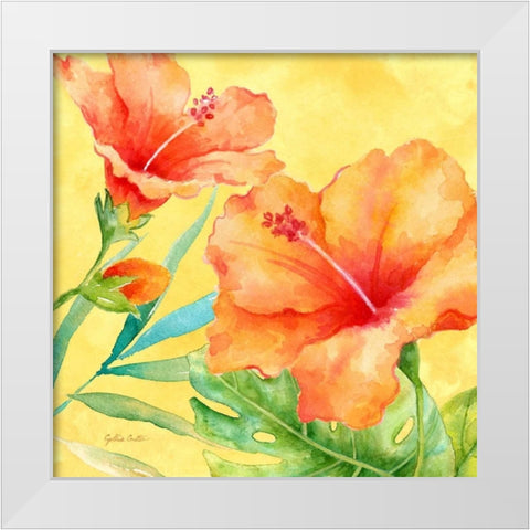 Tropical Paradise Brights II White Modern Wood Framed Art Print by Coulter, Cynthia