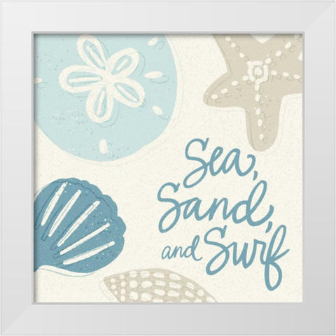 Walk on the Beach I White Modern Wood Framed Art Print by Noonday Design