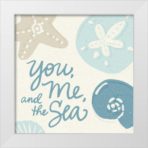 Walk on the Beach II White Modern Wood Framed Art Print by Noonday Design