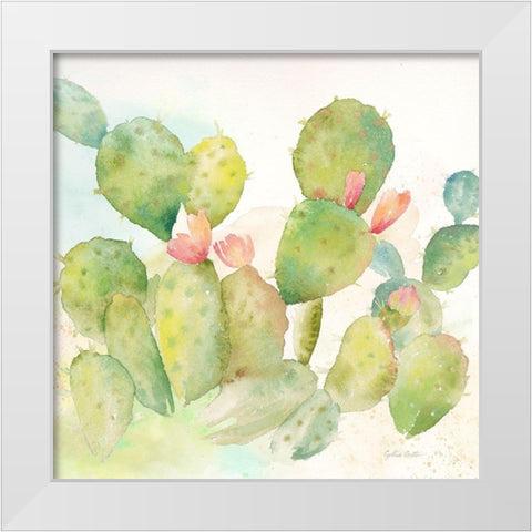 Cactus Garden I White Modern Wood Framed Art Print by Coulter, Cynthia