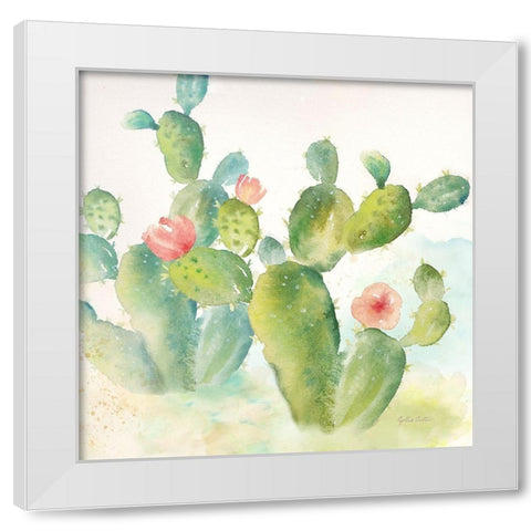 Cactus Garden III White Modern Wood Framed Art Print by Coulter, Cynthia