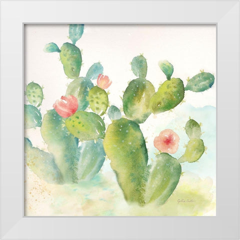 Cactus Garden III White Modern Wood Framed Art Print by Coulter, Cynthia
