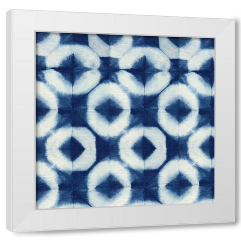 Blue Shibori III  White Modern Wood Framed Art Print by Green, Nancy