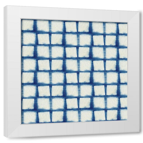Blue Shibori IV White Modern Wood Framed Art Print by Green, Nancy