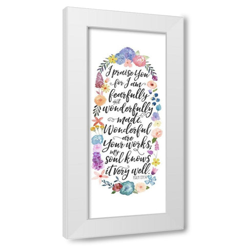 Floral Bible Verse Panel II White Modern Wood Framed Art Print by Noonday Design