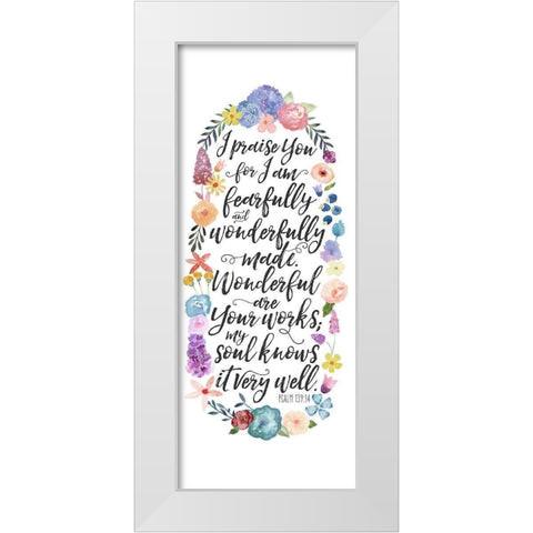 Floral Bible Verse Panel II White Modern Wood Framed Art Print by Noonday Design