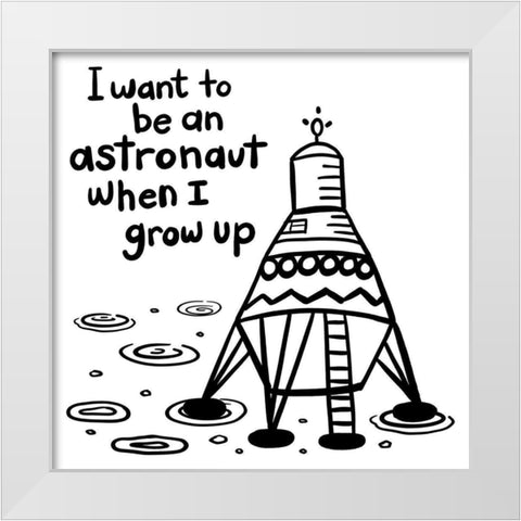 Outerspace II White Modern Wood Framed Art Print by Noonday Design
