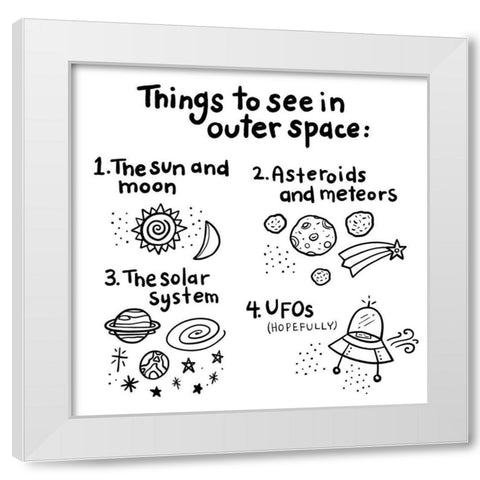 Outerspace III White Modern Wood Framed Art Print by Noonday Design