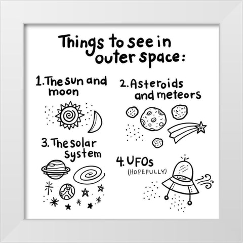 Outerspace III White Modern Wood Framed Art Print by Noonday Design