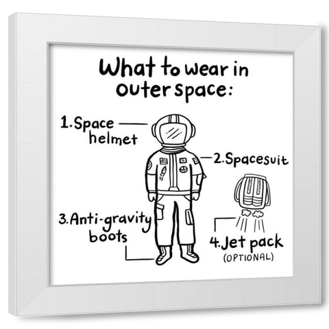 Outerspace IV White Modern Wood Framed Art Print by Noonday Design