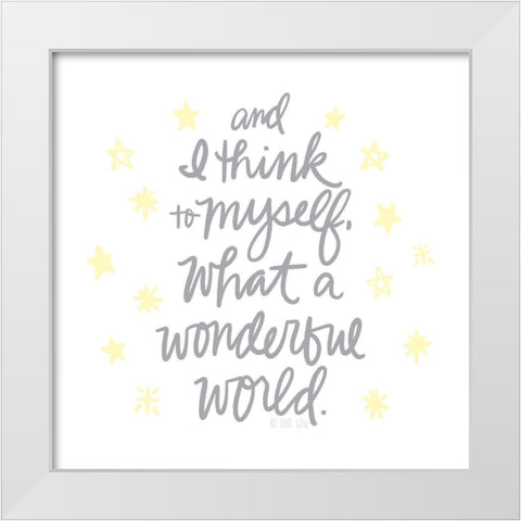 Wonderful World II White Modern Wood Framed Art Print by Noonday Design