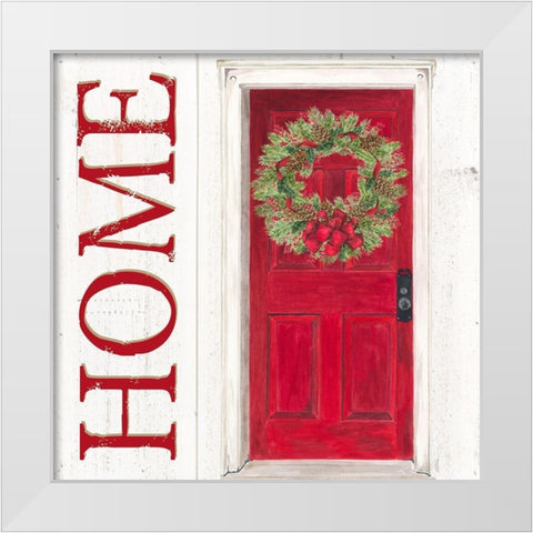 Home for the Holidays Home Door White Modern Wood Framed Art Print by Reed, Tara