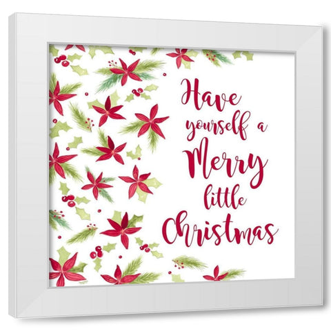 Be Joyful Merry Little Christmas White Modern Wood Framed Art Print by Reed, Tara