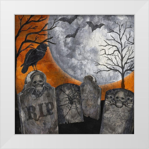 Something Wicked Graveyard II RIP White Modern Wood Framed Art Print by Reed, Tara