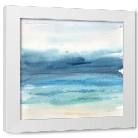 Indigo Seascape I White Modern Wood Framed Art Print by Coulter, Cynthia