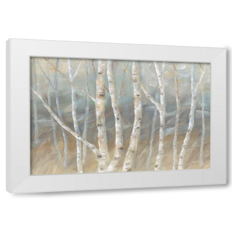 Silver Birch Landscape White Modern Wood Framed Art Print by Coulter, Cynthia