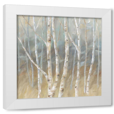 Silver Birch Square White Modern Wood Framed Art Print by Coulter, Cynthia