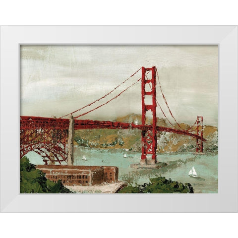 Golden Gate Bridge White Modern Wood Framed Art Print by Cusson, Marie Elaine