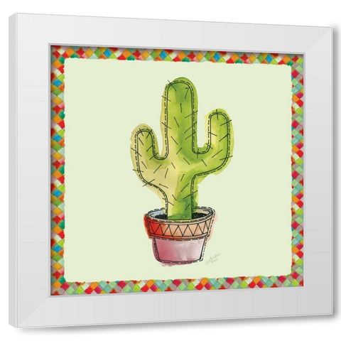 Rainbow Cactus II White Modern Wood Framed Art Print by Cusson, Marie Elaine