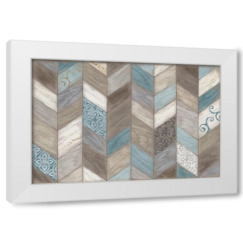 Rustic Chevron Neutral White Modern Wood Framed Art Print by Coulter, Cynthia