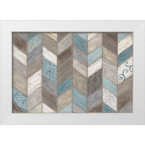 Rustic Chevron Neutral White Modern Wood Framed Art Print by Coulter, Cynthia