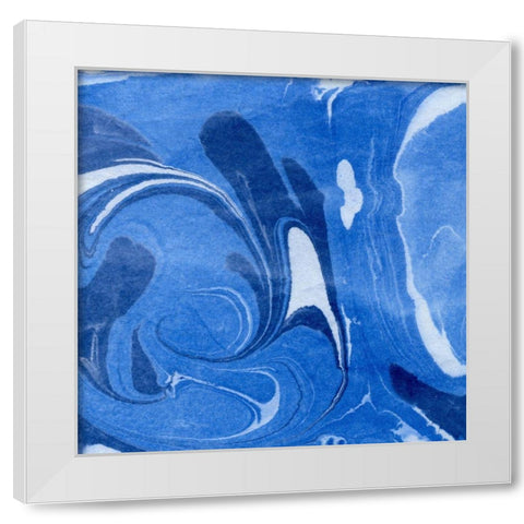 Blue Marble Quad I White Modern Wood Framed Art Print by Green, Nancy