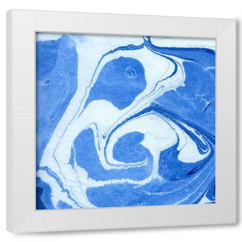 Blue Marble Quad II White Modern Wood Framed Art Print by Green, Nancy
