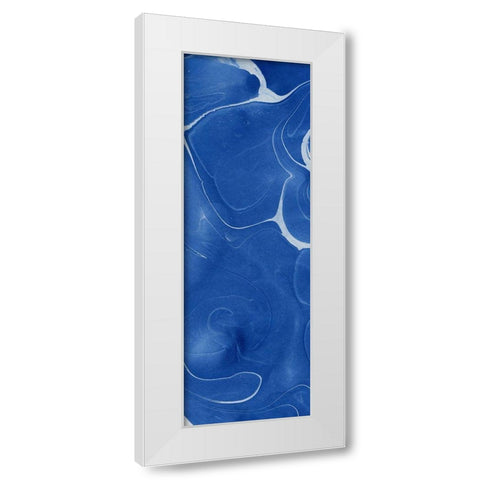 Blue Marble Panel Trio II White Modern Wood Framed Art Print by Green, Nancy
