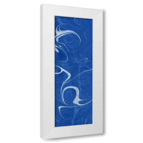 Blue Marble Panel Trio III White Modern Wood Framed Art Print by Green, Nancy