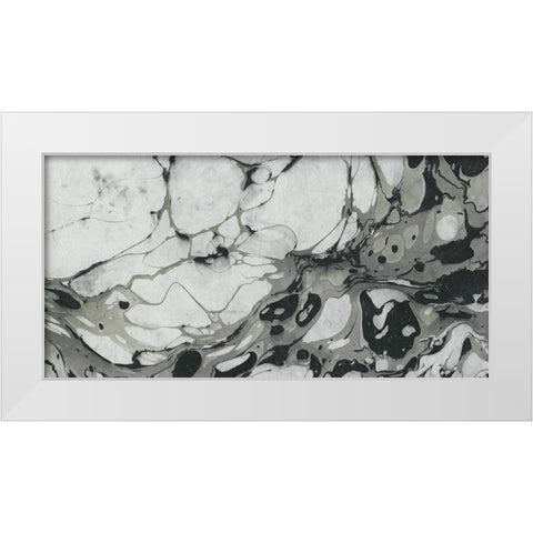 Black and White Marble Panel Trio I White Modern Wood Framed Art Print by Green, Nancy
