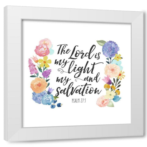 Floral Bible Verse II White Modern Wood Framed Art Print by Noonday Design