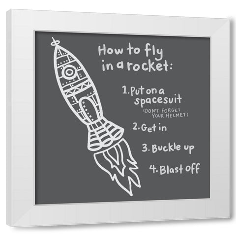 Outerspace /Black I White Modern Wood Framed Art Print by Noonday Design