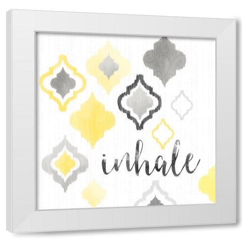 Yellow Gray Moroccan Sentiment I White Modern Wood Framed Art Print by Noonday Design