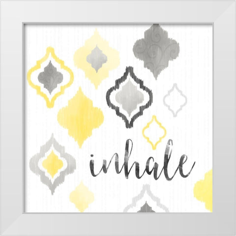 Yellow Gray Moroccan Sentiment I White Modern Wood Framed Art Print by Noonday Design