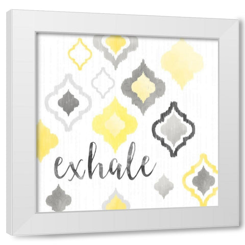Yellow Gray Moroccan Sentiment II White Modern Wood Framed Art Print by Noonday Design