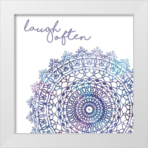 Cosmic Mandala II White Modern Wood Framed Art Print by Noonday Design