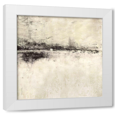 Reflection in Ebony Square White Modern Wood Framed Art Print by Cusson, Marie Elaine