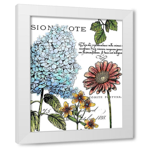 Botanical Postcard Color I White Modern Wood Framed Art Print by Cusson, Marie Elaine