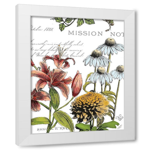 Botanical Postcard Color II White Modern Wood Framed Art Print by Cusson, Marie Elaine