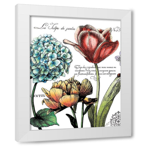 Botanical Postcard Color IV White Modern Wood Framed Art Print by Cusson, Marie Elaine