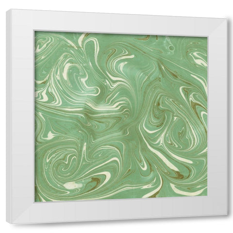 Turquoise Marble V White Modern Wood Framed Art Print by Green, Nancy