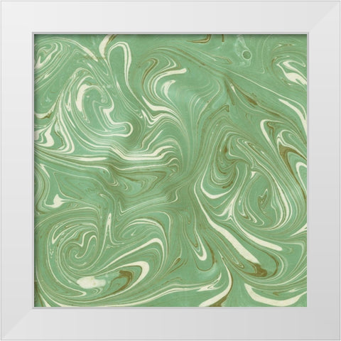 Turquoise Marble V White Modern Wood Framed Art Print by Green, Nancy