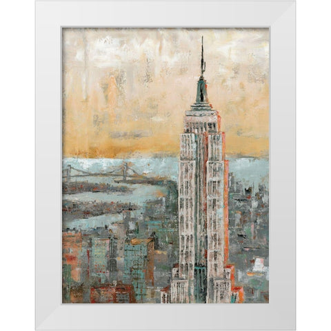 Empire State Building Abstract White Modern Wood Framed Art Print by Cusson, Marie Elaine