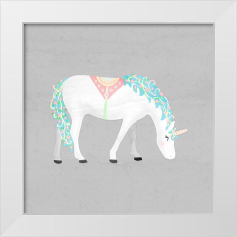 Unicorn Pastel III White Modern Wood Framed Art Print by Noonday Design