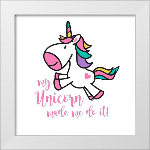 Happy Unicorn II White Modern Wood Framed Art Print by Reed, Tara