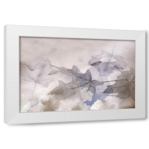 Shadow Leaves White Modern Wood Framed Art Print by Tyrrell, Lu Anne