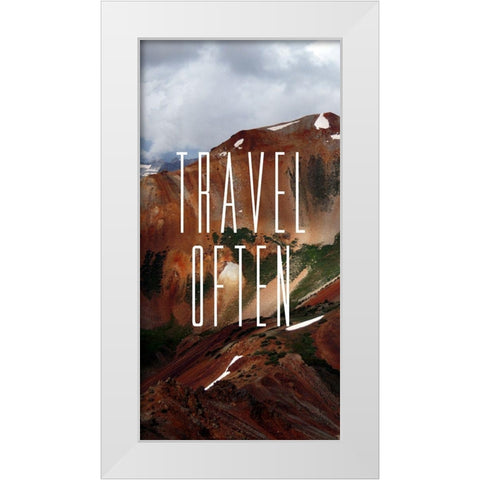 Travel Often Panel A White Modern Wood Framed Art Print by Tyrrell, Lu Anne