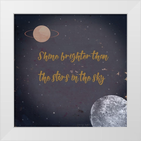 Shine Brighter White Modern Wood Framed Art Print by Kushnir, Tammy