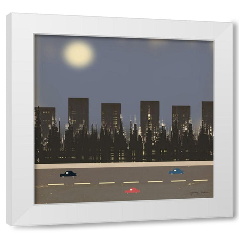Nightime in the City II White Modern Wood Framed Art Print by Kushnir, Tammy