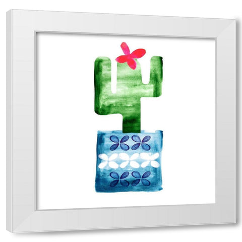 Colorful Cactus VI White Modern Wood Framed Art Print by Northern Lights